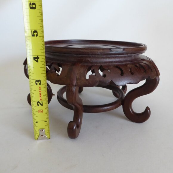 NEW 14.5” DECORATIVE GLASS CLOCHE DISPLAY DOME COVER HAND CARVED BROWN WOOD BASE - Picture 8 of 8